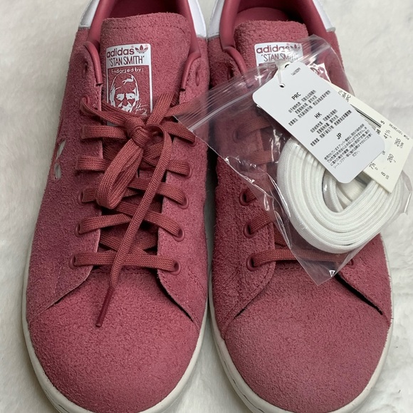 Adidas Originals Stan Smith Ash Pink Suede Shoes - Picture 5 of 7